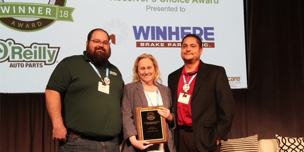 Winhere Brake Parts Wins Receiver’s Choice Award From O’Reilly Auto Parts
